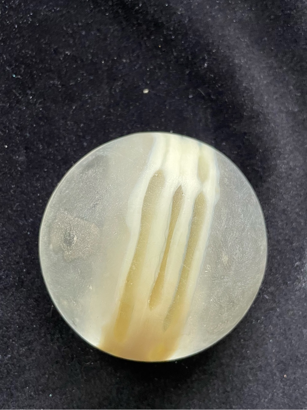 “Planet Rings “Handmade Cast Glass Half Circle Light Yellow Glass 3”